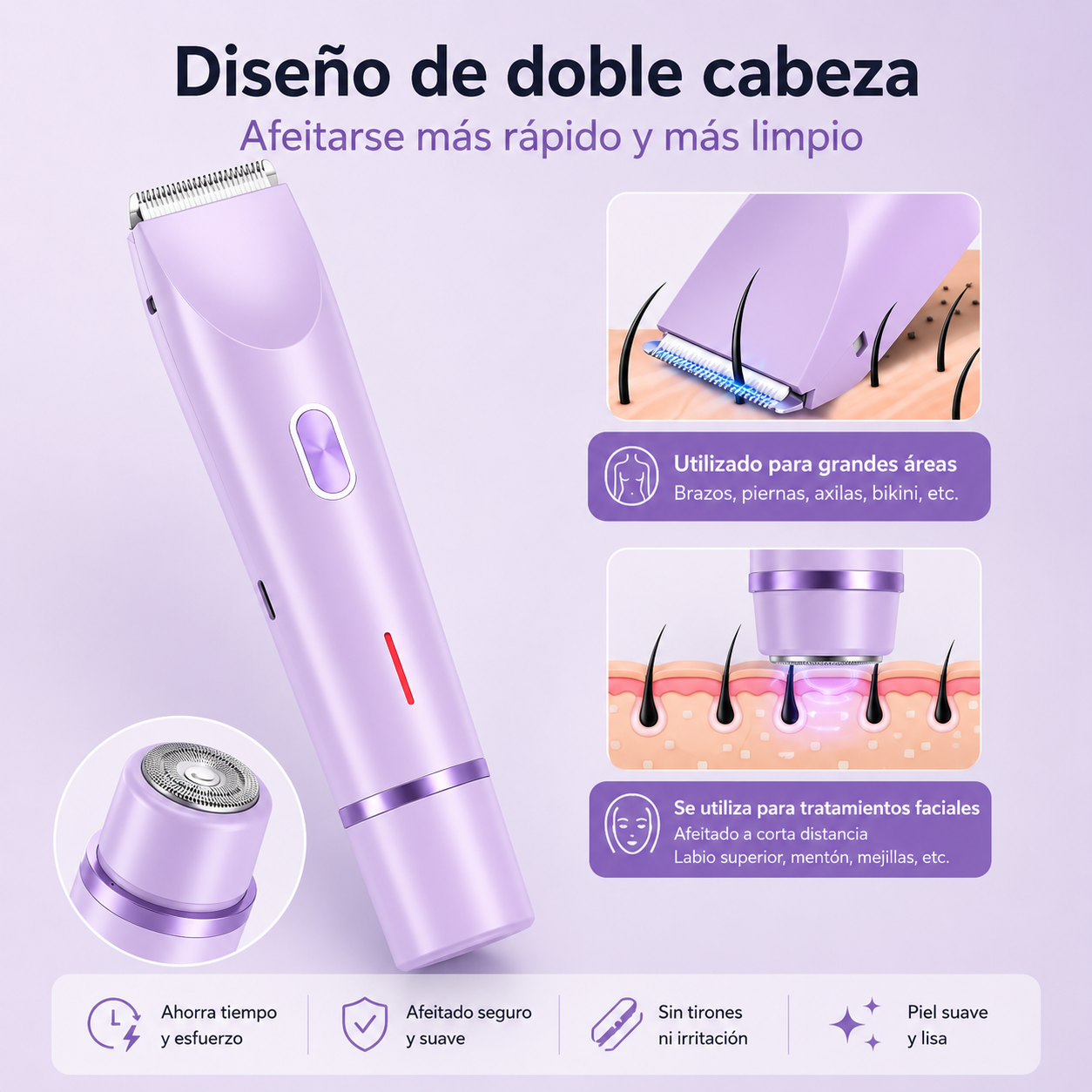 Miludi glow | Depiladora Eléctrica 2 en 1