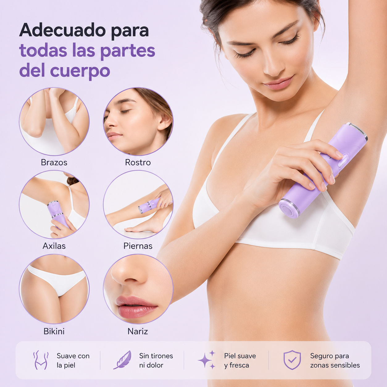 Miludi glow | Depiladora Eléctrica 2 en 1